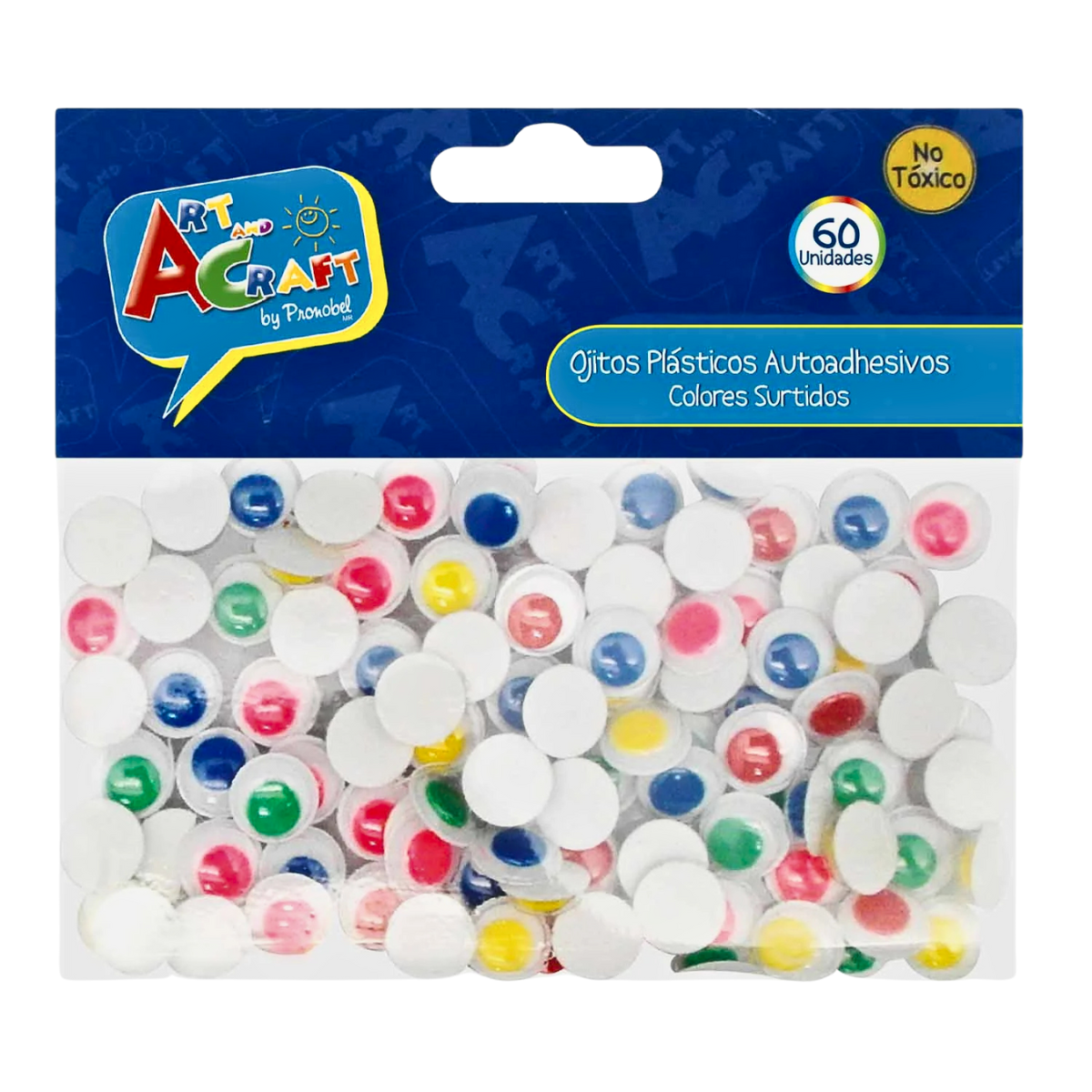 Set 60 Ojitos Locos De Colores Surtidos Autoadhesivos - Louicid