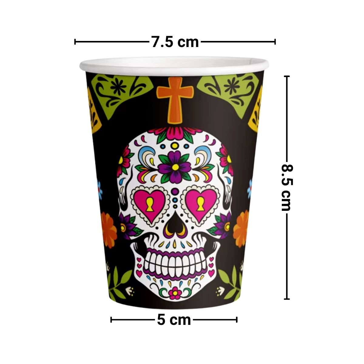 Set 6 Vasos Papel Catrina 270cc