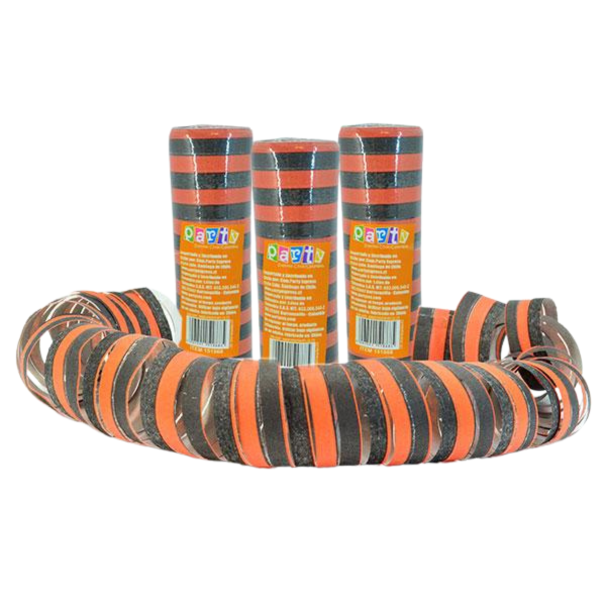 54 Serpentinas Naranja Y Negro Halloween - Louicid