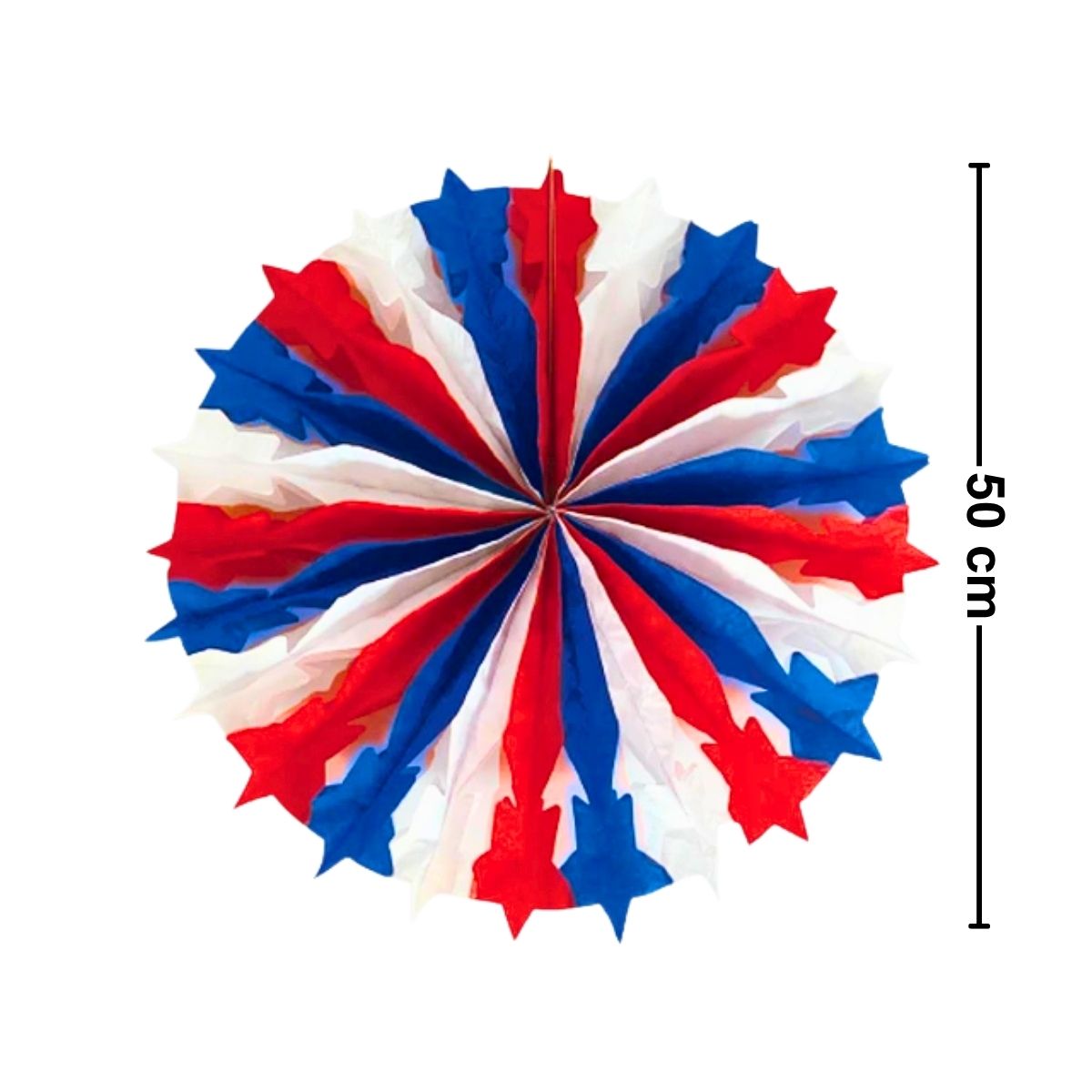 Abanico Tricolor Estrella 50cm Fiestas Patrias Medidas - Louicid
