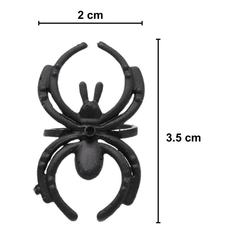Set 24 Anillos Araña 3.5cm Accesorio Infantil Para Halloween Medidas - Louicid