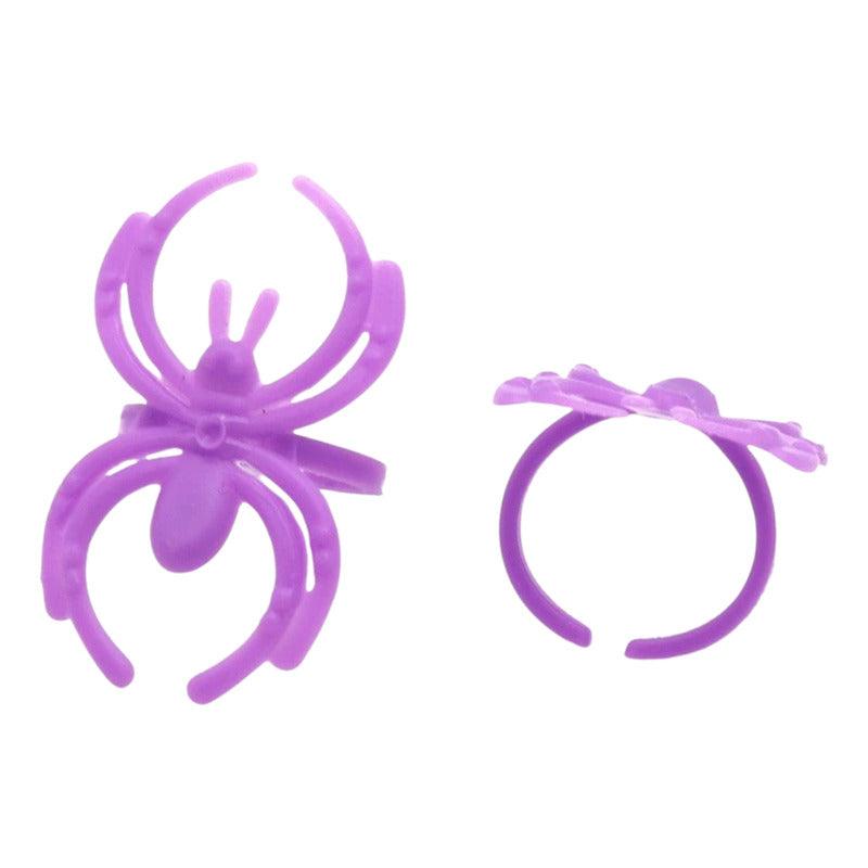 Set 24 Anillos Araña 3.5cm Accesorio Infantil Para Halloween - Louicid