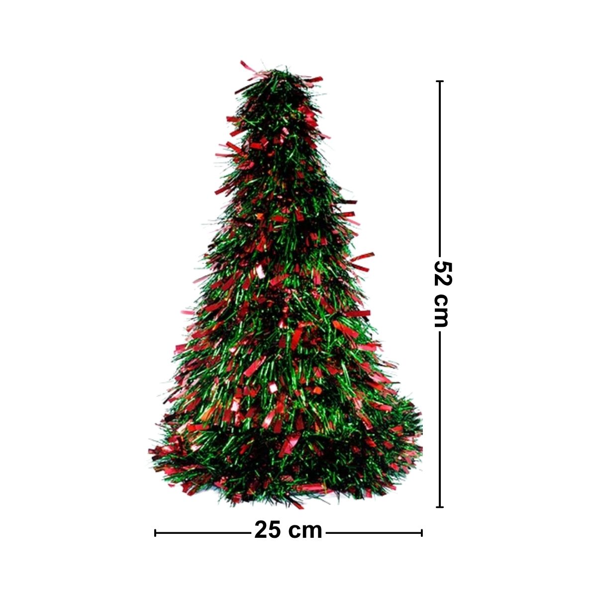 Árbol Navidad Verde Metalizado 52cm Medidas - Louicid