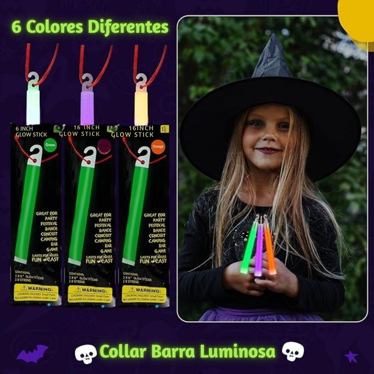 Barra Luminosa Fluorescente Luz Química Paquete - Louicid