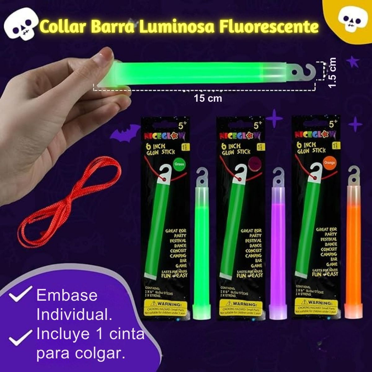 Barra Luminosa Fluorescente Luz Química medida - Louicid