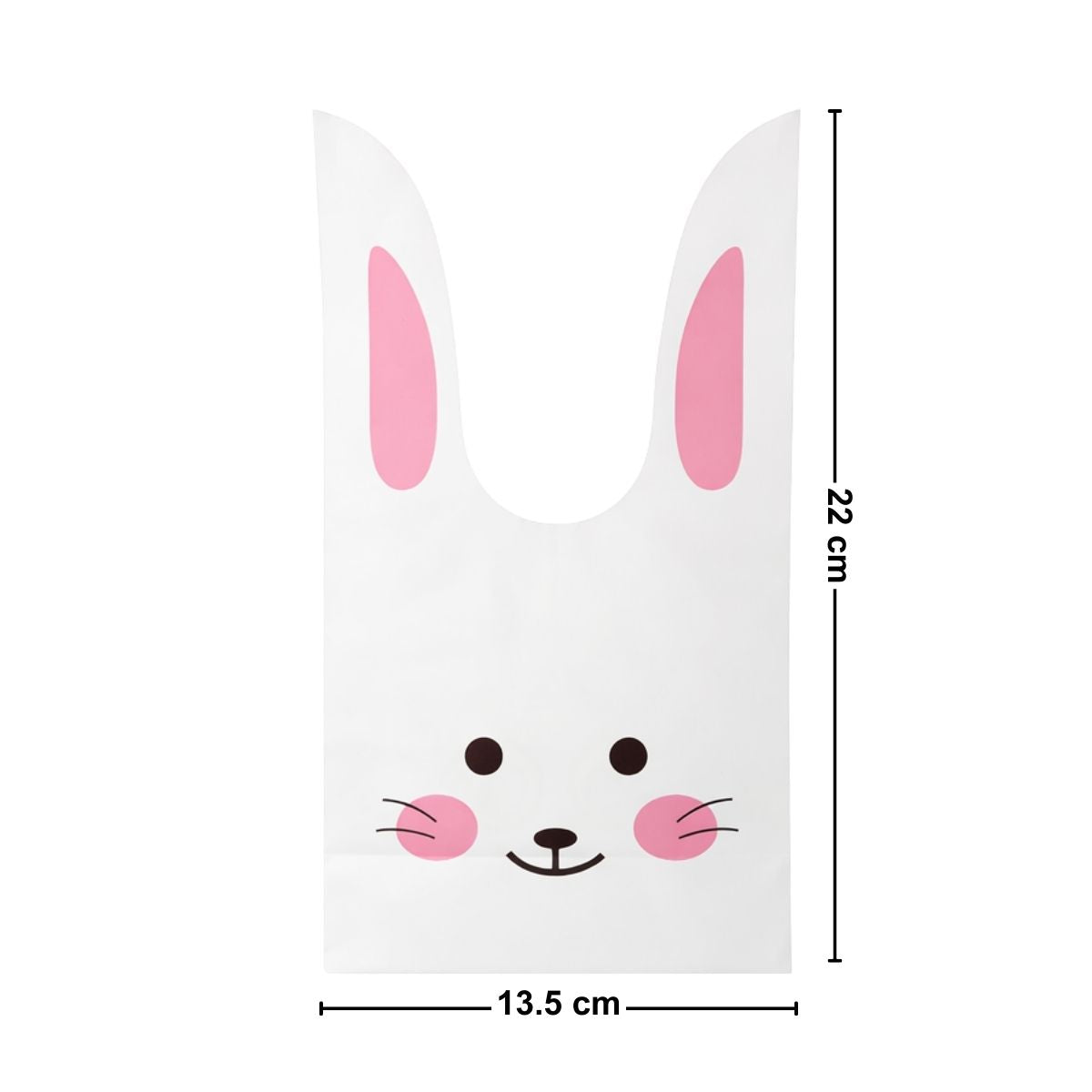 Bolsa Conejito Pascua 22cm Rosado 12pzas Medidas - Louicid