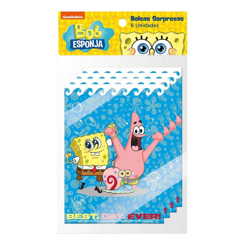 Set 6 Bolsas Sorpresa Para Dulces De Bob Esponja - Louicid