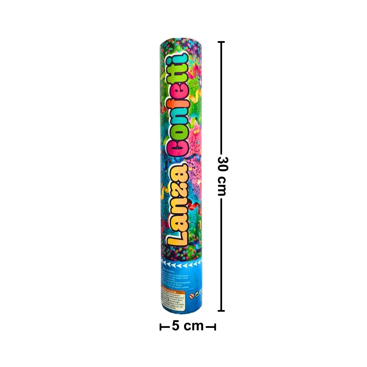 Cañón Lanza Confeti Multicolor 30cm Medida - Louicid