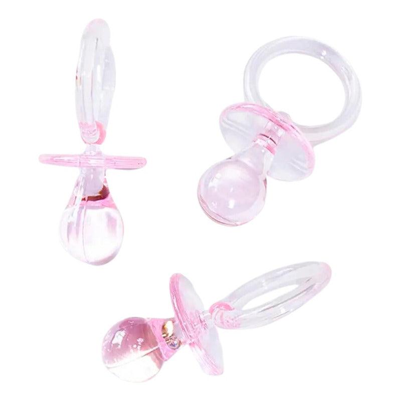 Chupetes Rosado 12pcs Recuerdo De Baby Shower - Louicid