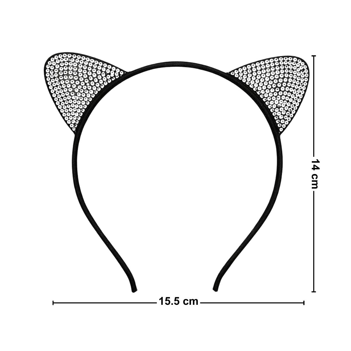Cintillo Negro De Gatita Orejas Diamantes Medidas - Louicid