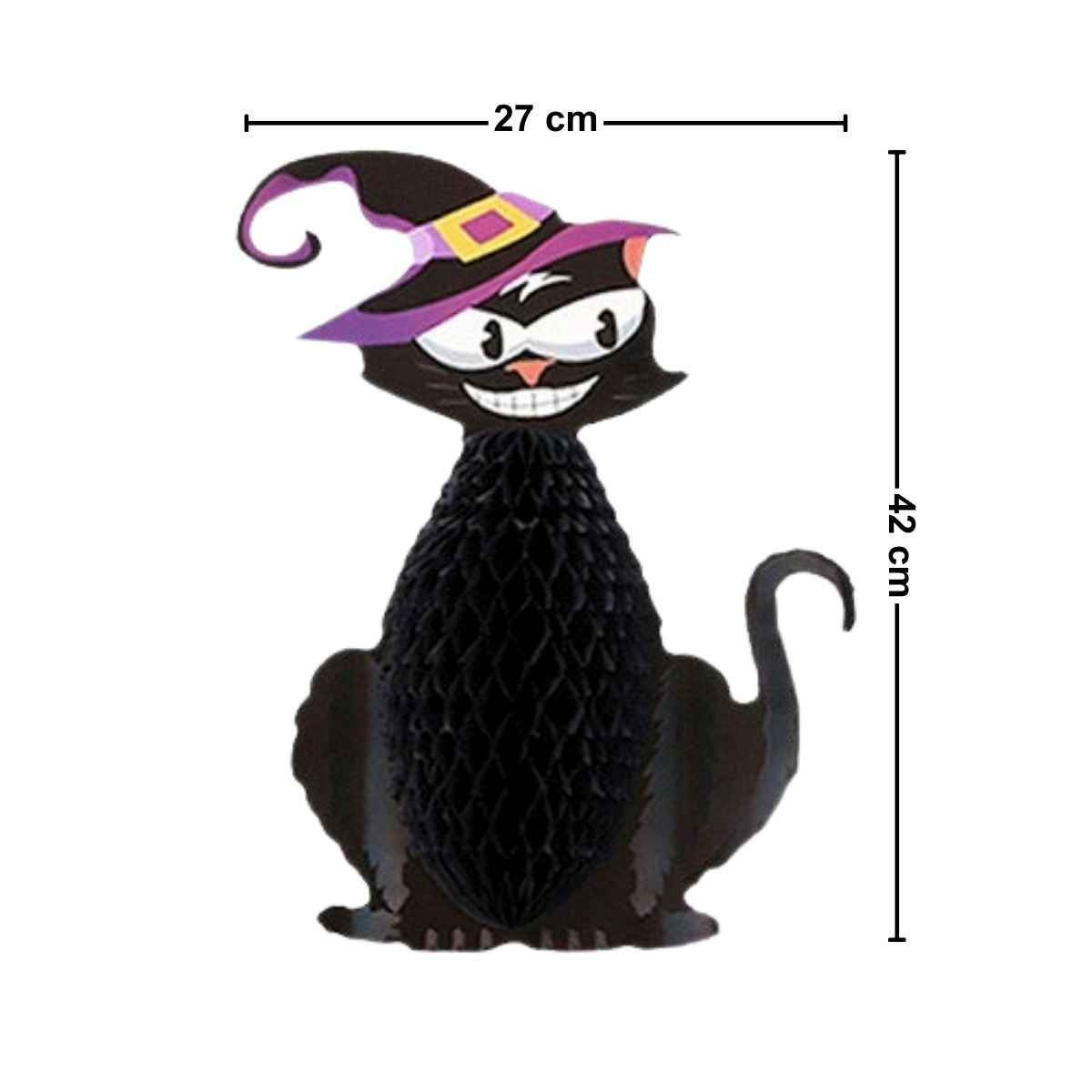 Colgante Gato Negro 42cm Halloween Medidas - Louicid