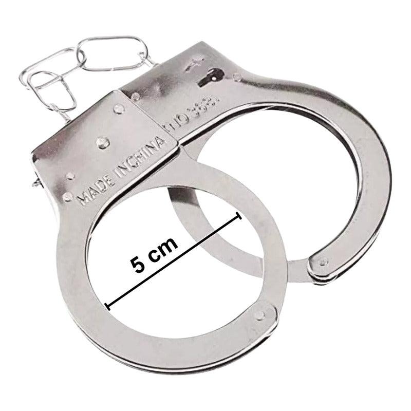 Esposas Y Llaves De Acero Accesorio Para Disfraz Carabinero - Louicid