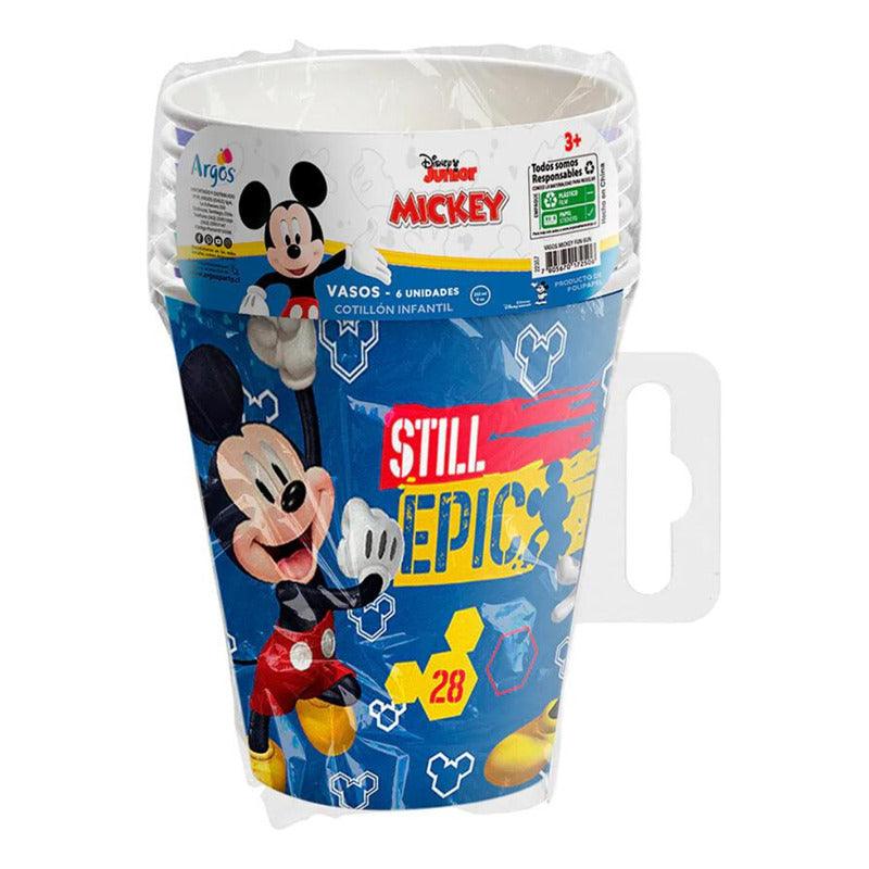 Set 6 Vasos Mickey Fun 250cc Para Cumpleaños Argos - Louicid