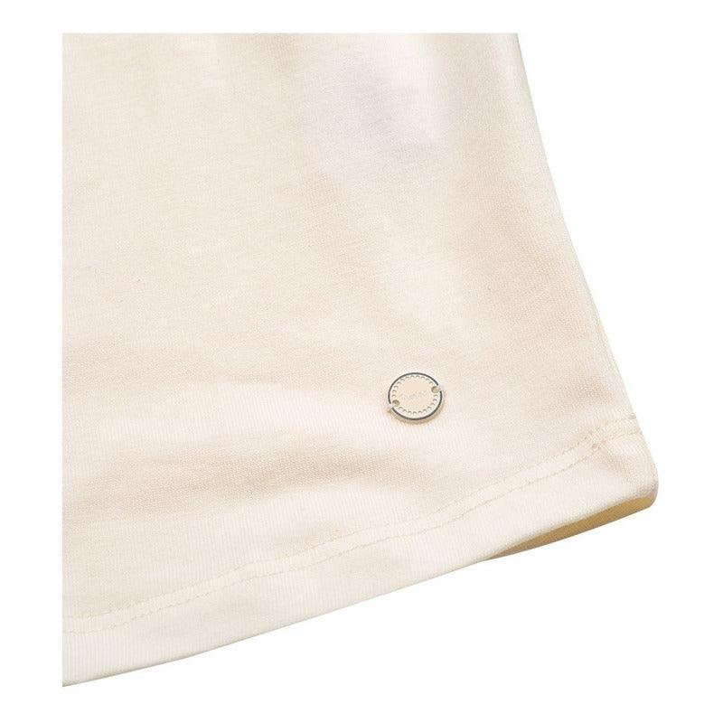 Polera De Niña Bordado Flores Manga Corta - Louicid