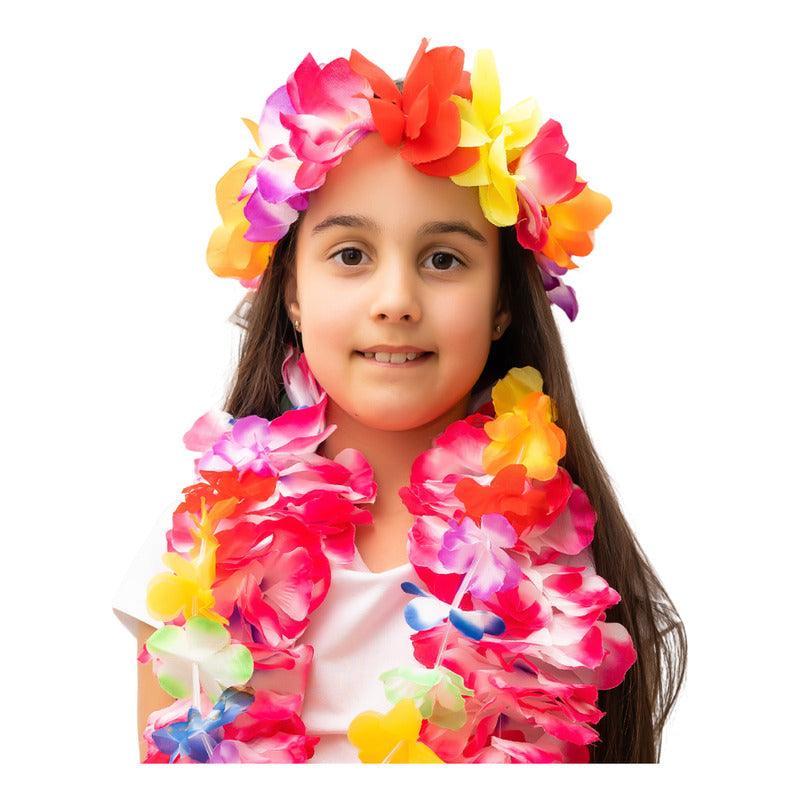 Cintillo Hawaiano Para La Cabeza Flúor Multicolor Glam - Louicid