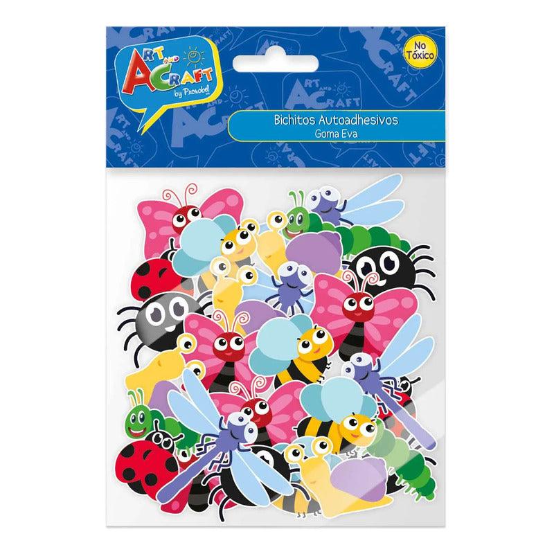 Stickers Figura Bichitos Goma Eva 50 Piezas Art And Craft - Louicid