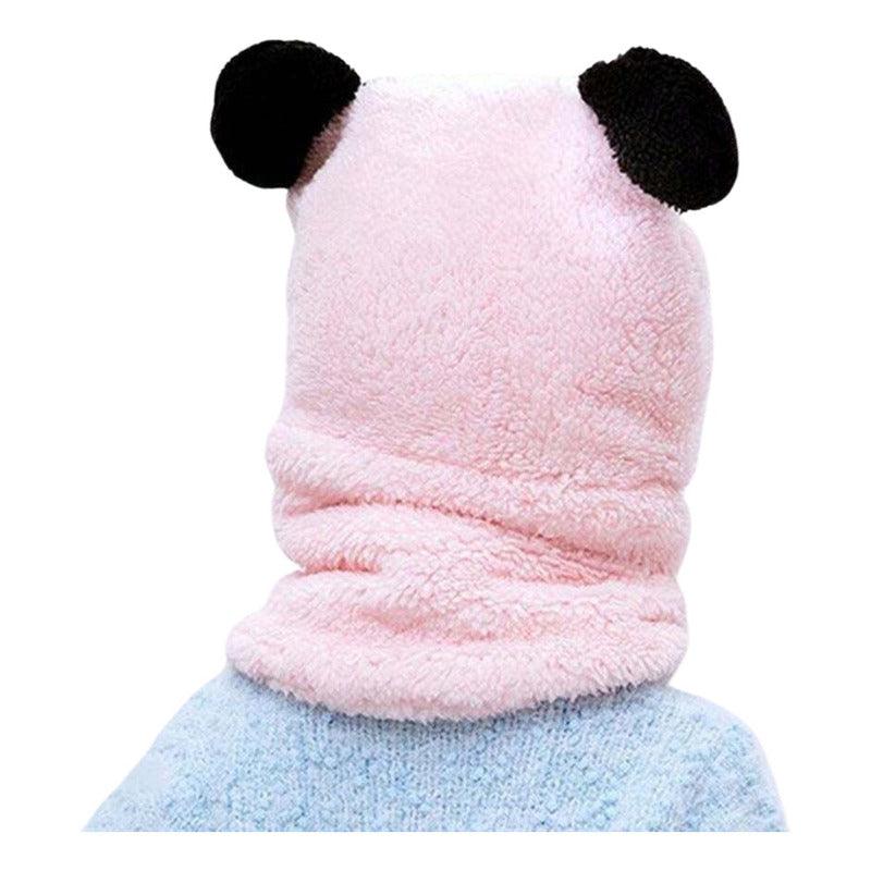 Pasamontaña De Felpa Oso Panda Gorro Con Cuello Infantil - Louicid