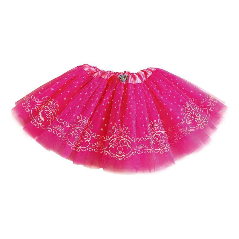 Disfraz Princesa Disney Falda Con Cintillo Corona Fucsia - Louicid