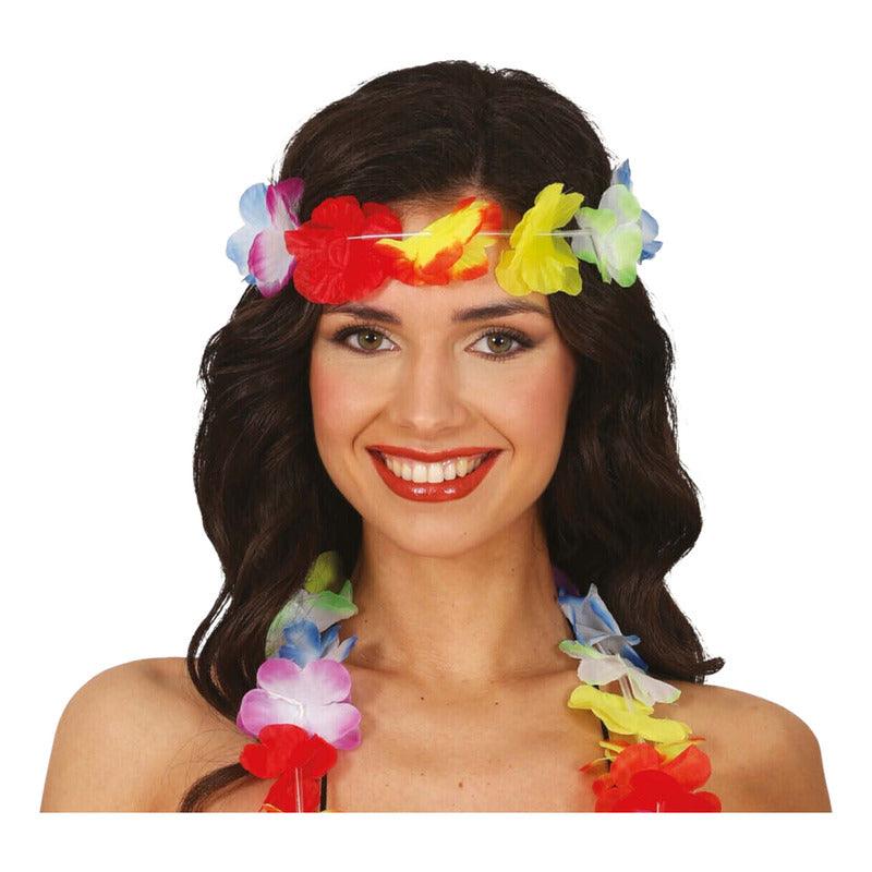 Cintillo Hawaiano Para La Cabeza Flúor Multicolor Glam - Louicid