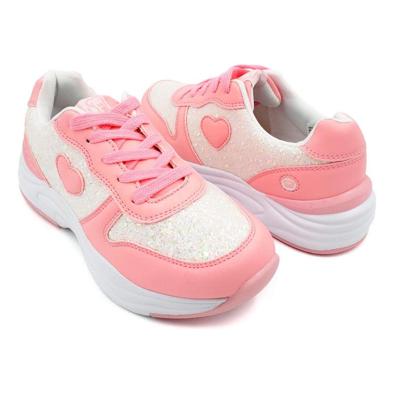 Zapatilla De Niña Brillos Shine & Play Rosado - Louicid