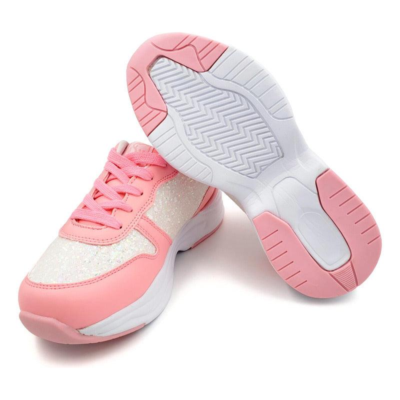 Zapatilla De Niña Brillos Shine & Play Rosado - Louicid