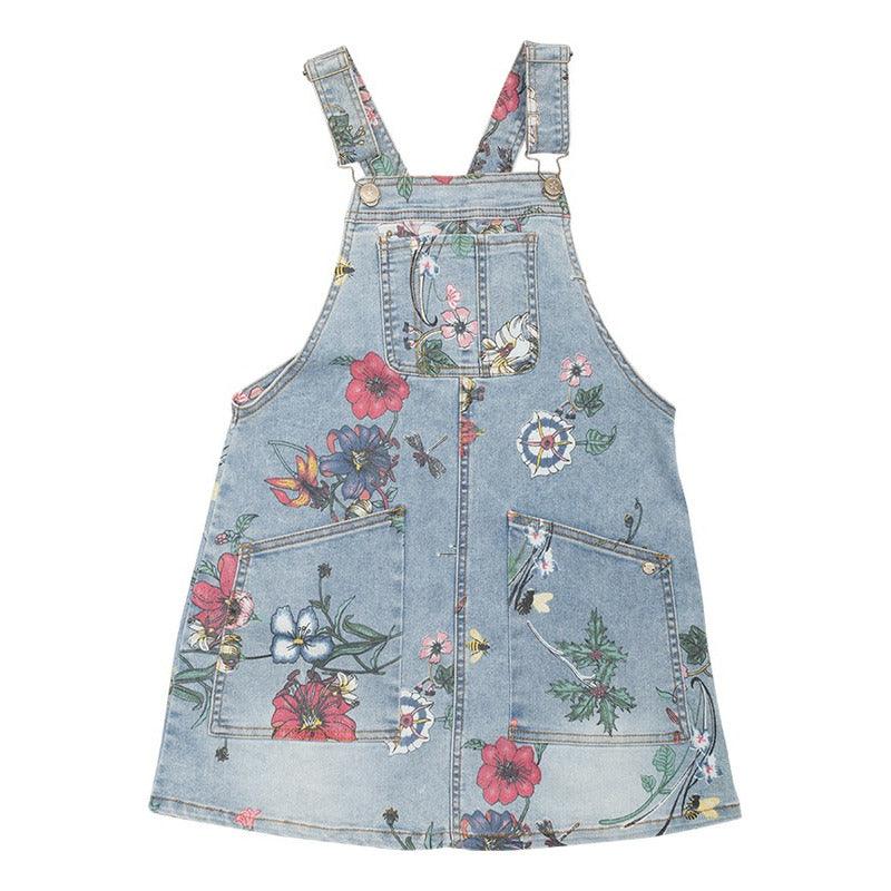 Vestido Mezclilla De Niña Print Floreado - Louicid