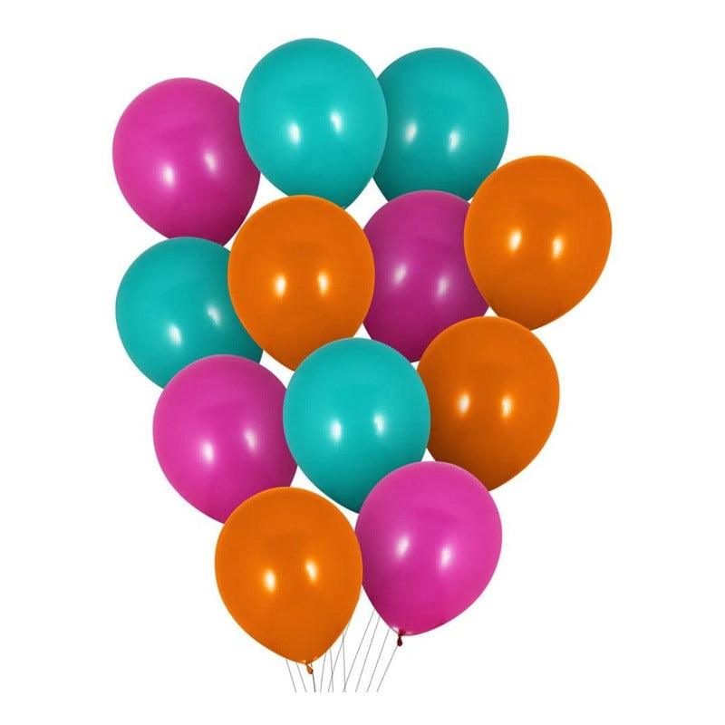 Set 12 Globos Colores Surtidos Fauna Chilena Palms - Louicid