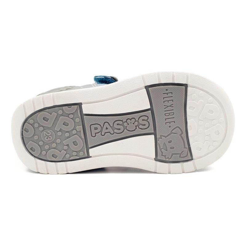 Sandalia Primeros Pasos Bebe Niña Corazón Celeste - Louicid