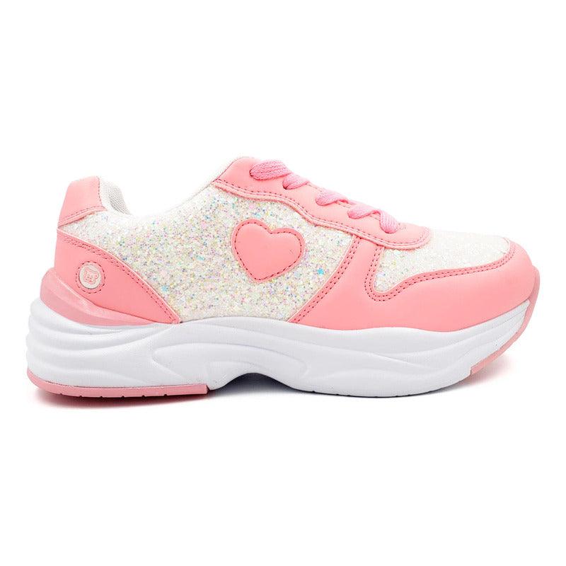 Zapatilla De Niña Brillos Shine & Play Rosado - Louicid