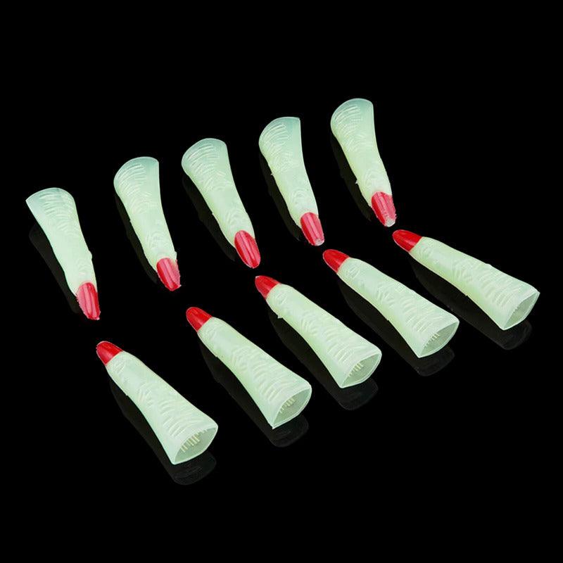 Set 10 Dedos Fluorescente De Bruja Disfraz Para Halloween - Louicid