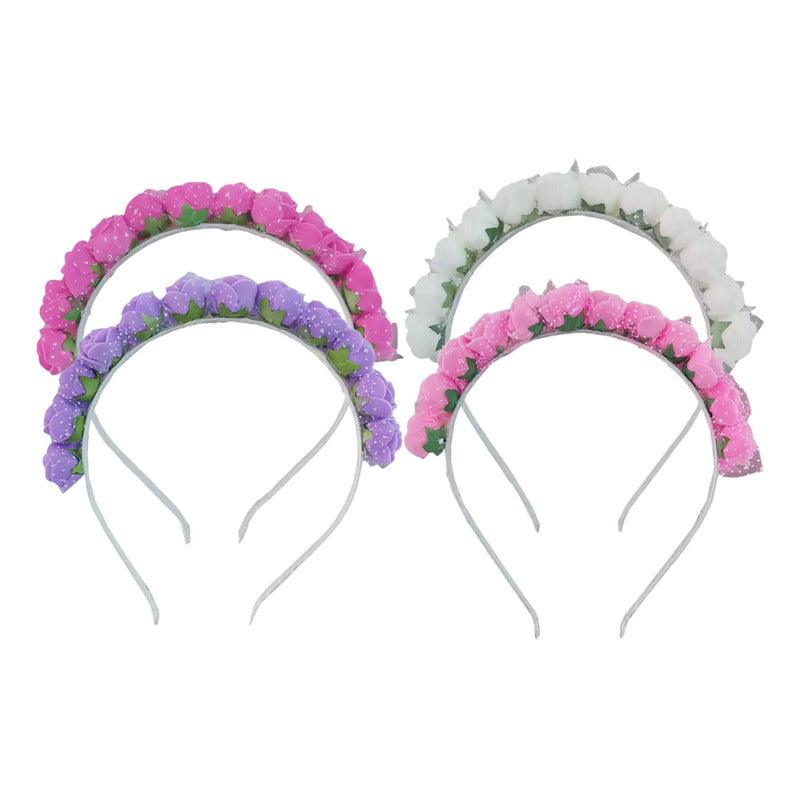 Set De 4 Cintillos Con Rosas Para Celebraciones Glam - Louicid