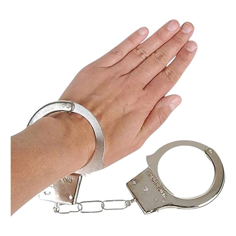 Esposas Y Llaves De Acero Accesorio Para Disfraz Carabinero - Louicid