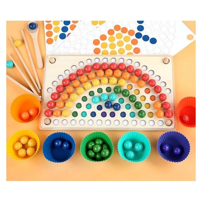 Tablero Educativo De Arcoíris Montessori Juguete Para Niños - Louicid