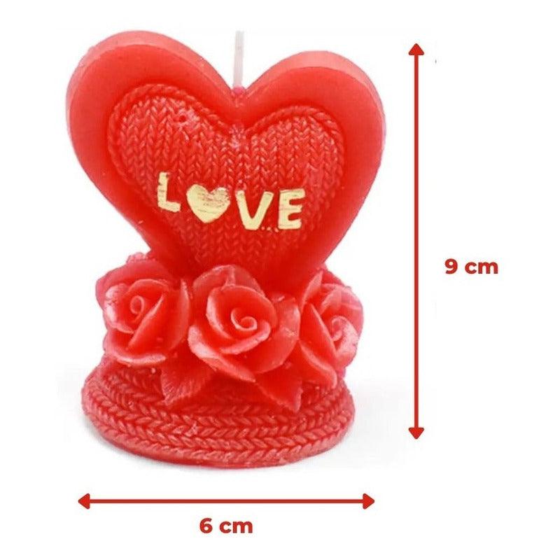 Vela Corazón Y Rosa Love San Valentín Decoración Belina - Louicid