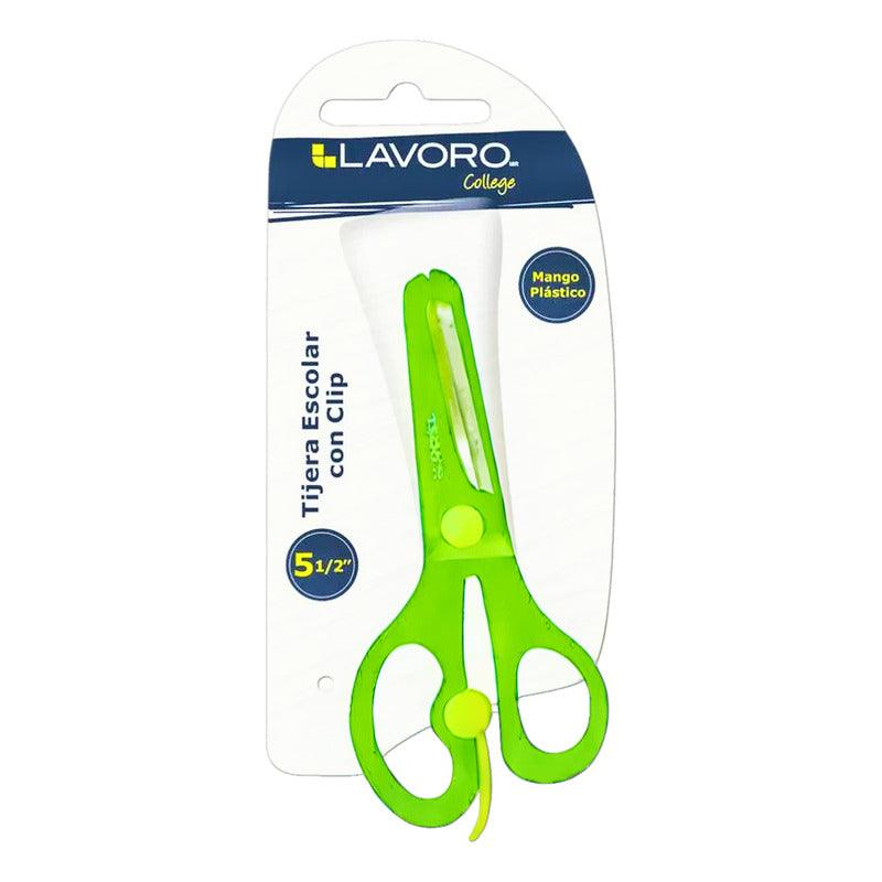 Tijera Escolar Con Clip De 5 1/2 Pulgadas Lavoro - Louicid