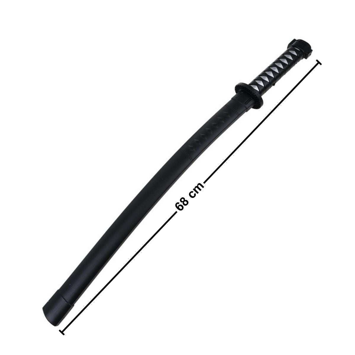 Katana Ninja Negro Luminoso 68cm Medida - Louicid