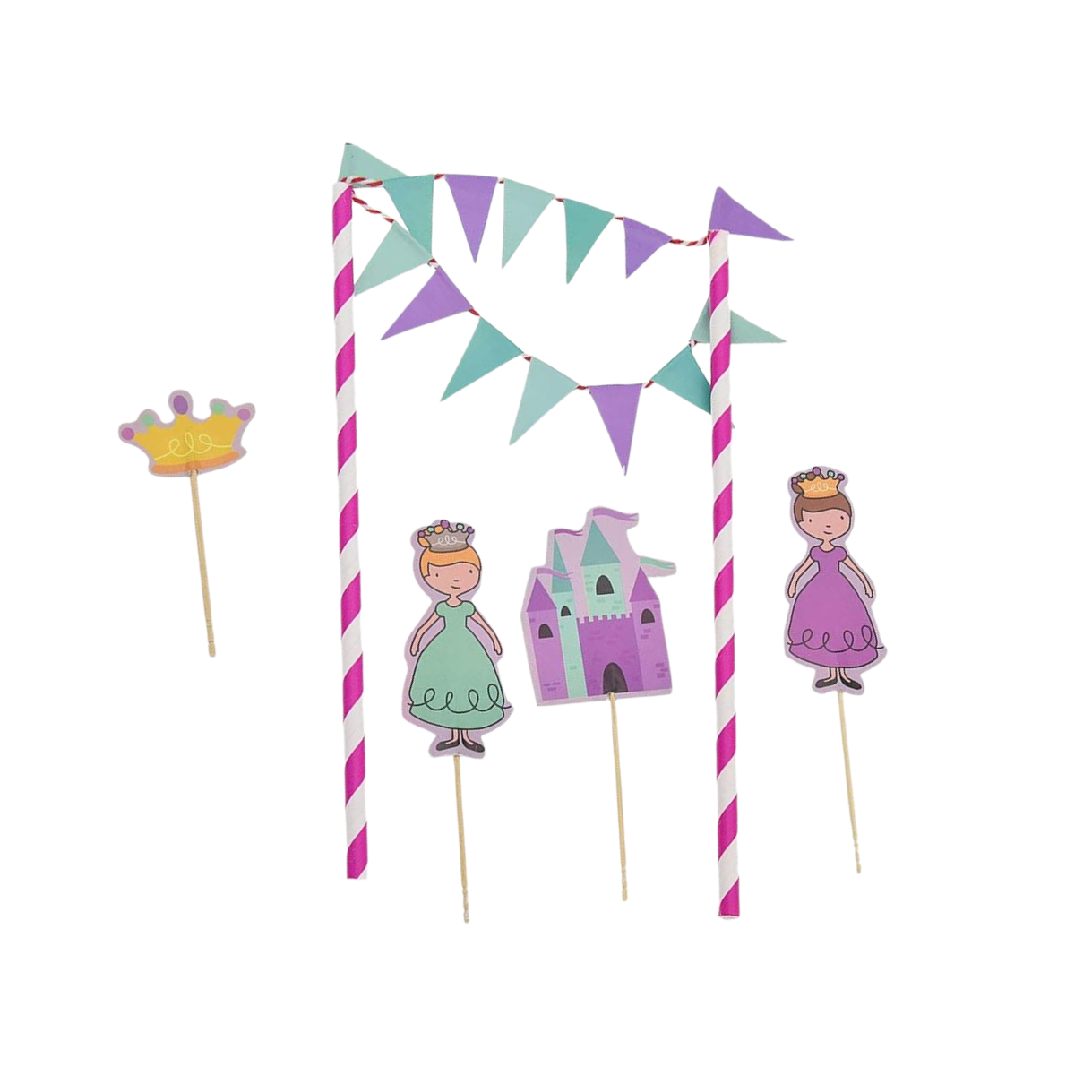 Kit Toppers Princesas Para Torta De Cumpleaños - Louicid