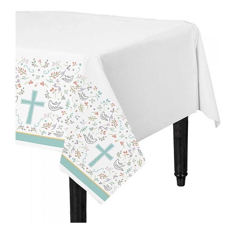 Mantel Desechable Religioso Cruz De 180x109cm - Louicid