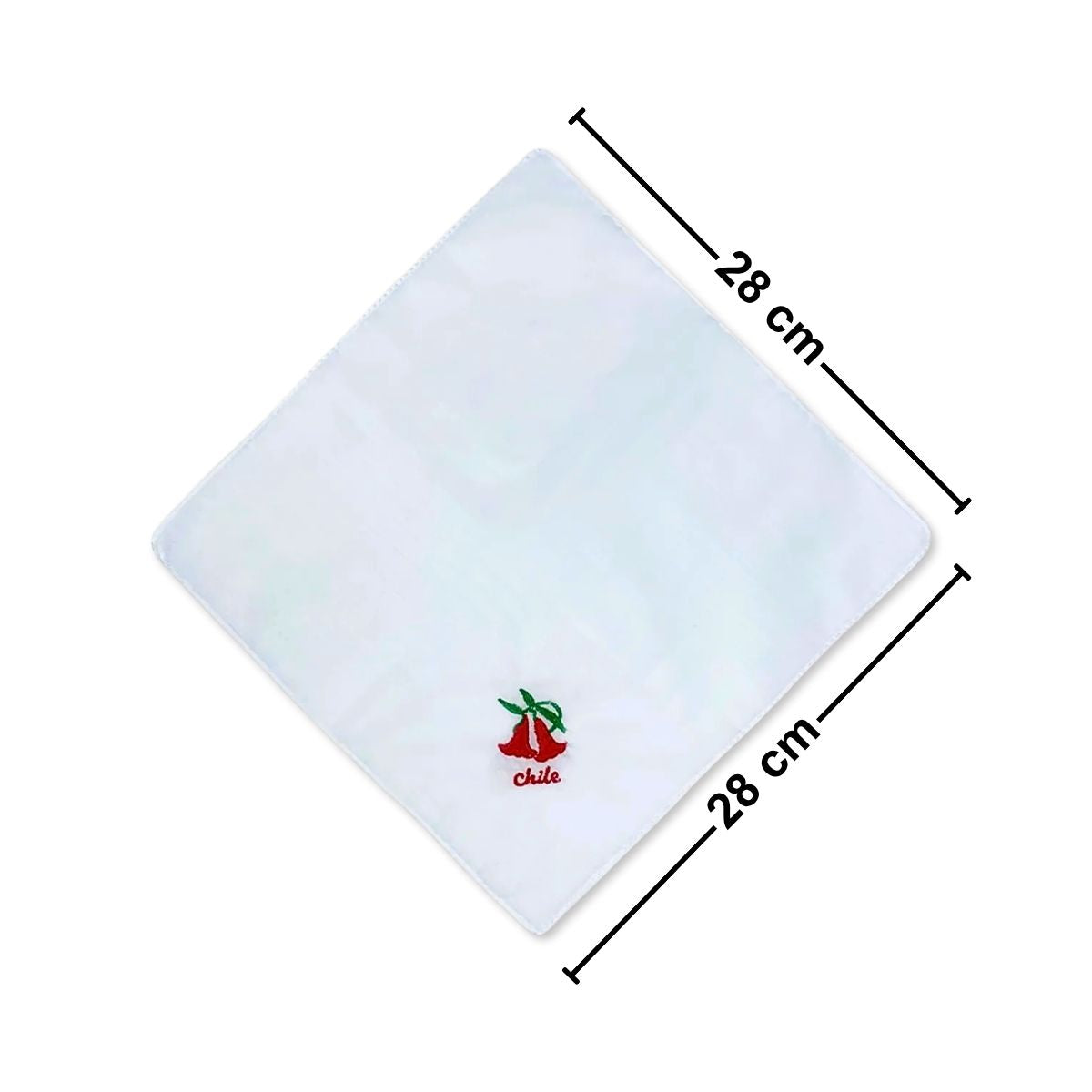 Pañuelo Huaso Bordado Copihue 28cm Medida- Louicid