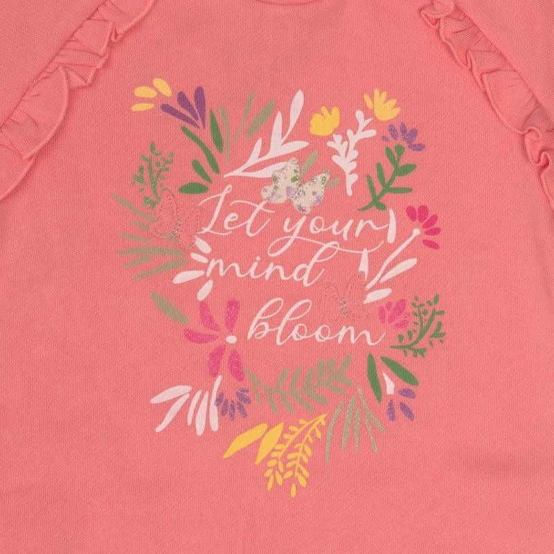 Pijama 2 Pcs De Franela Niña Pillin Rosado Print Flores - Louicid