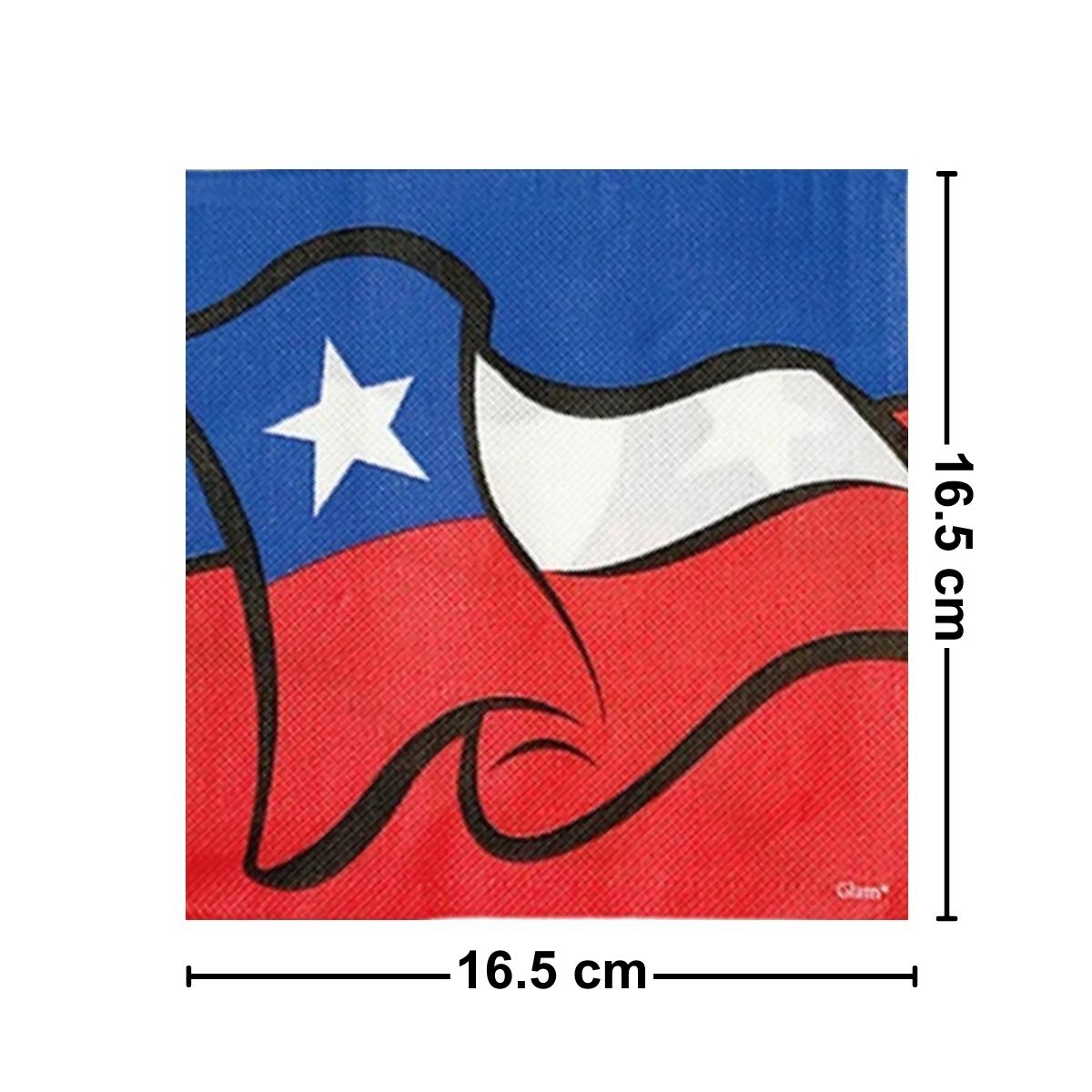 Servilletas Bandera Chilena Medidas Fiestas Patrias - Louicid