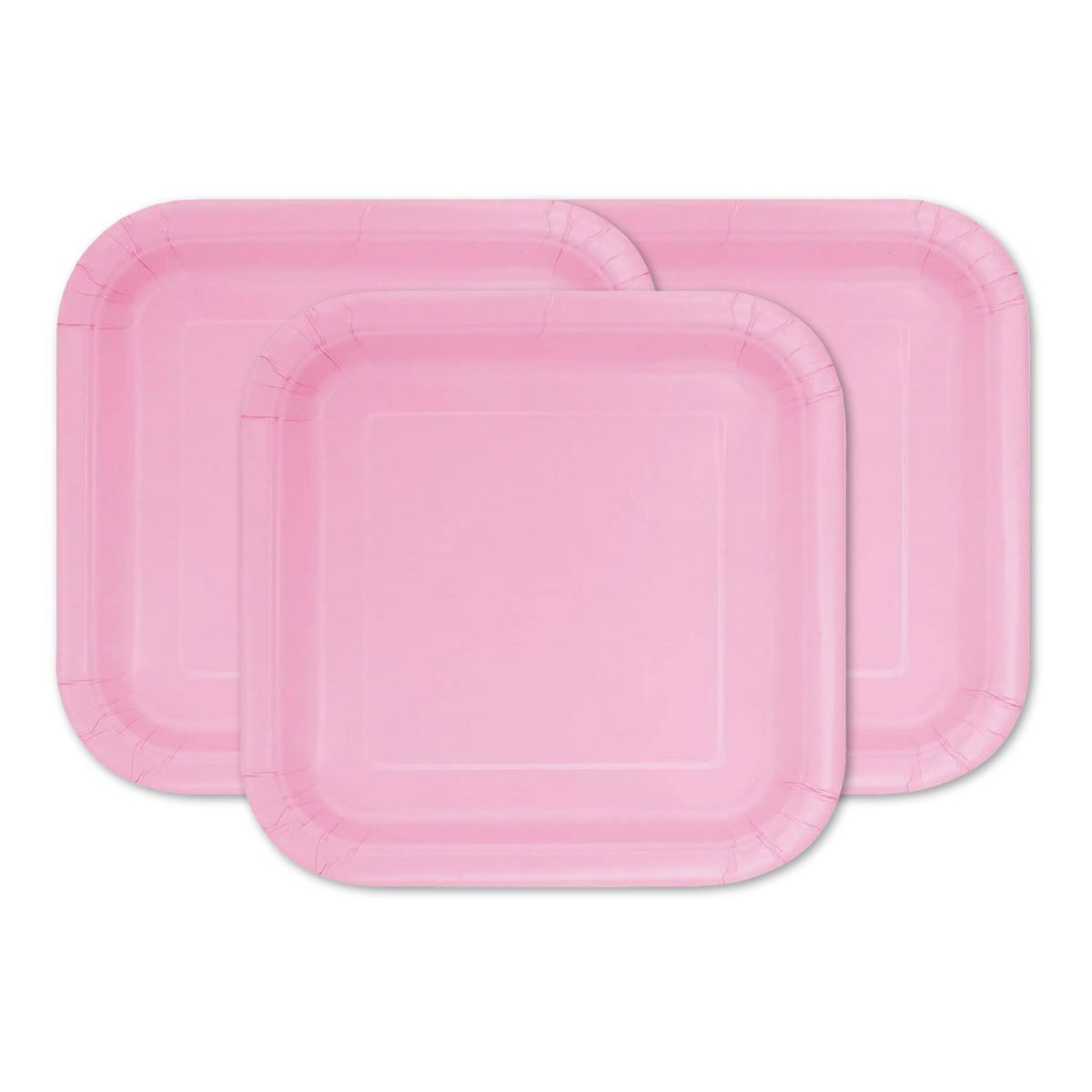 Set 10 Platos Cuadrados De Cartón 18cm Desechable Rosado - Louicid