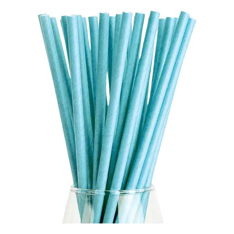 Set De 24 Bombillas De Papel Ecológico Celeste - Louicid