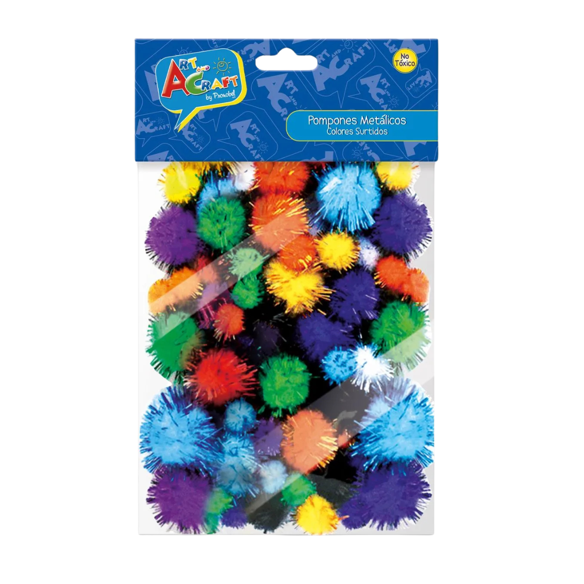 Set 36 Pompones Metálicos 35mm Colores Surtidos - Louicid