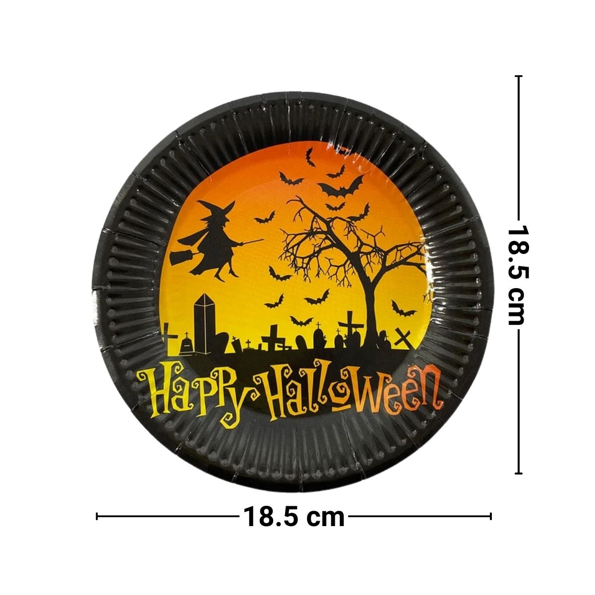 Set 6 Platos Happy Halloween 18cm Medidas - Louicid