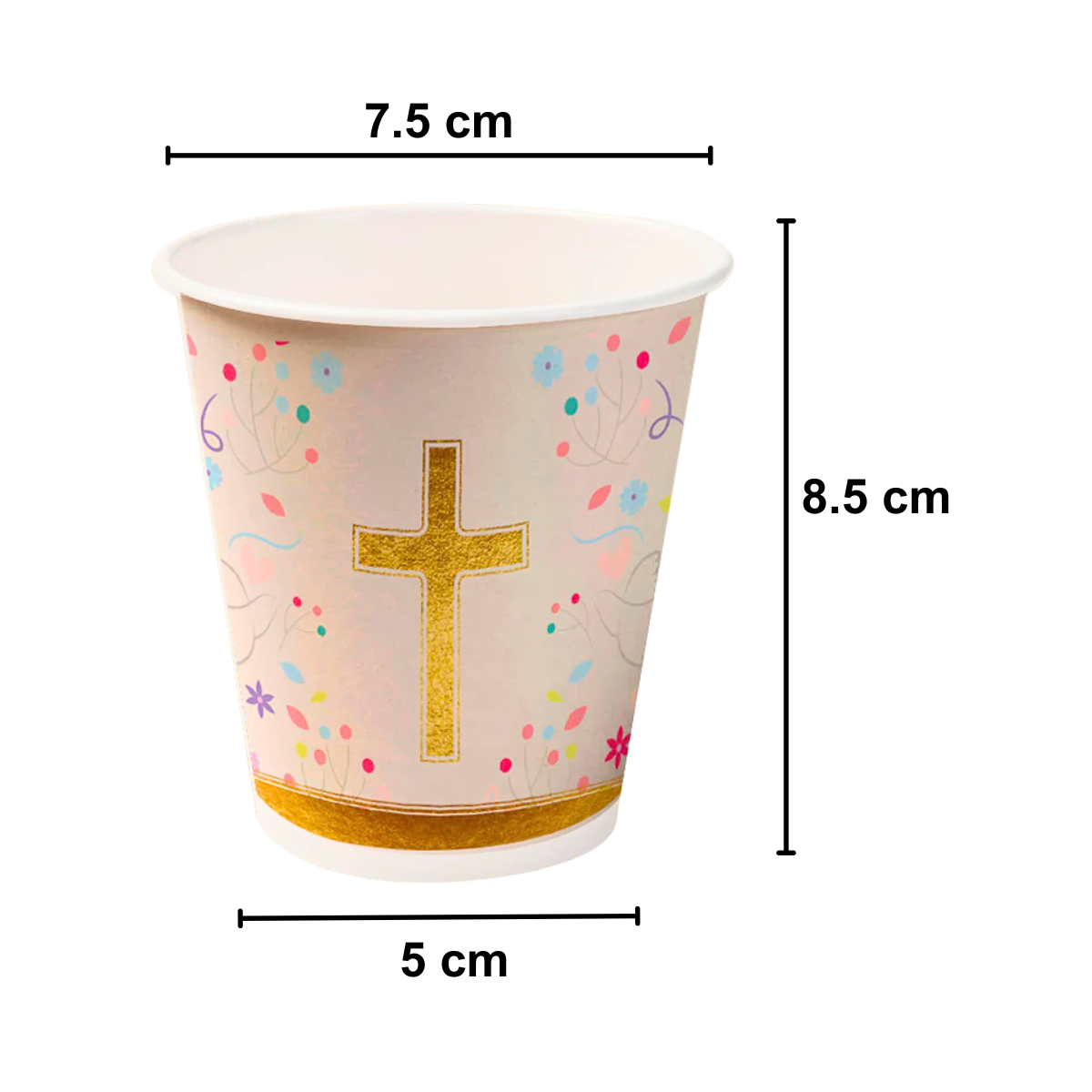Vasos Cruz Dorada Religioso Medidas - Louicid