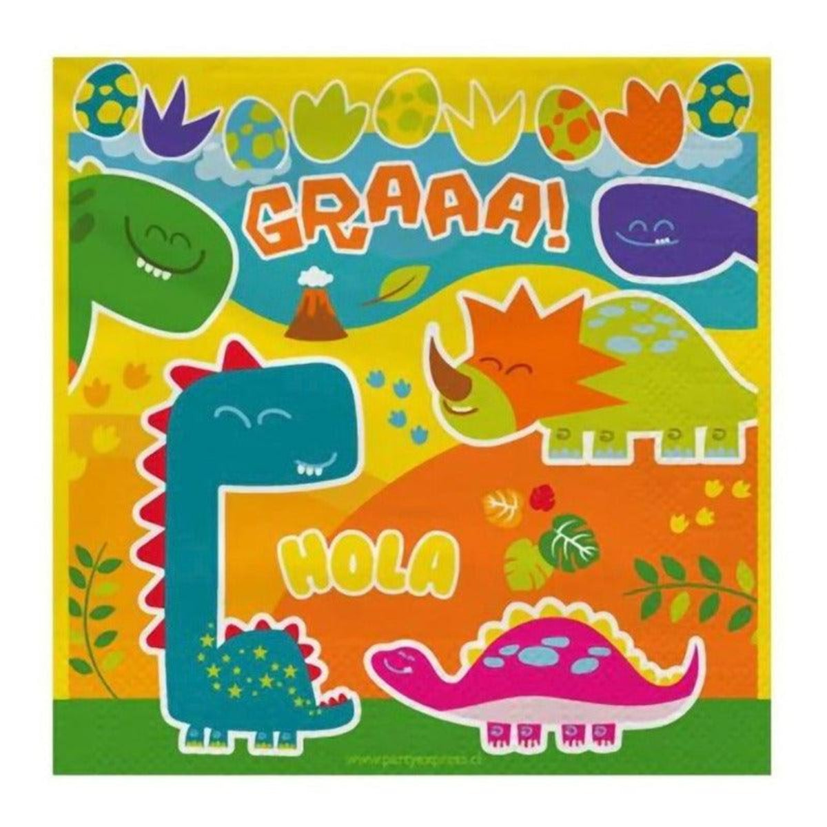 Servilletas Dinosaurio Animado 12pcs Para Cumpleaños - Louicid