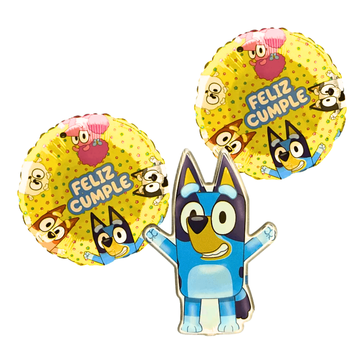 Set 3 Globos Metalizados Bluey Decoración Para Cumpleaños - Louicid