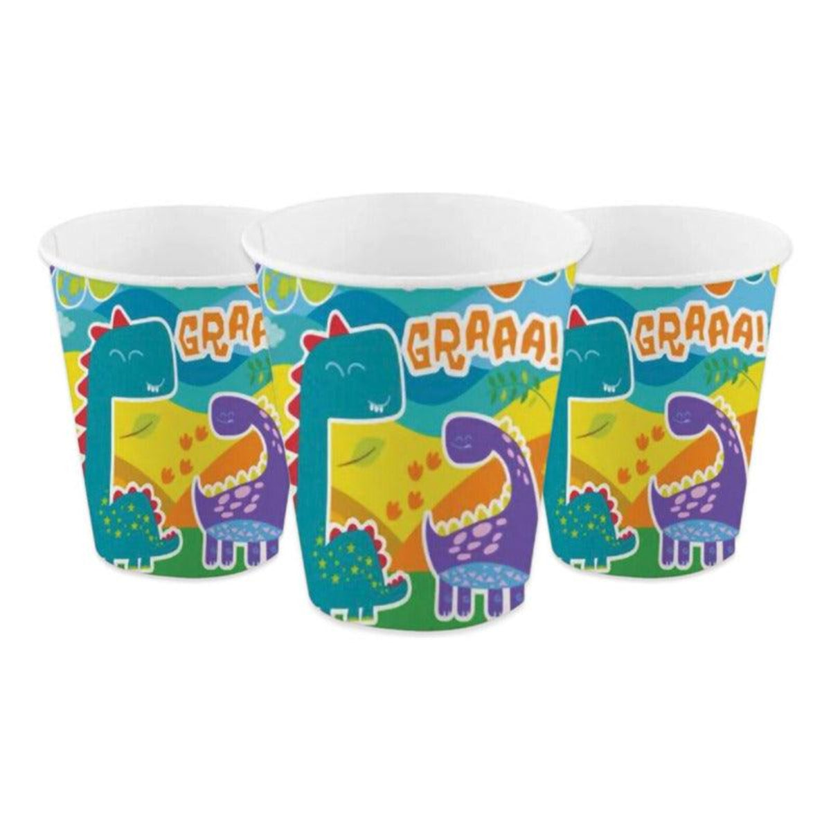 Set 6 Vasos Dinosaurio Animado Cumpleaños Party Express - Louicid