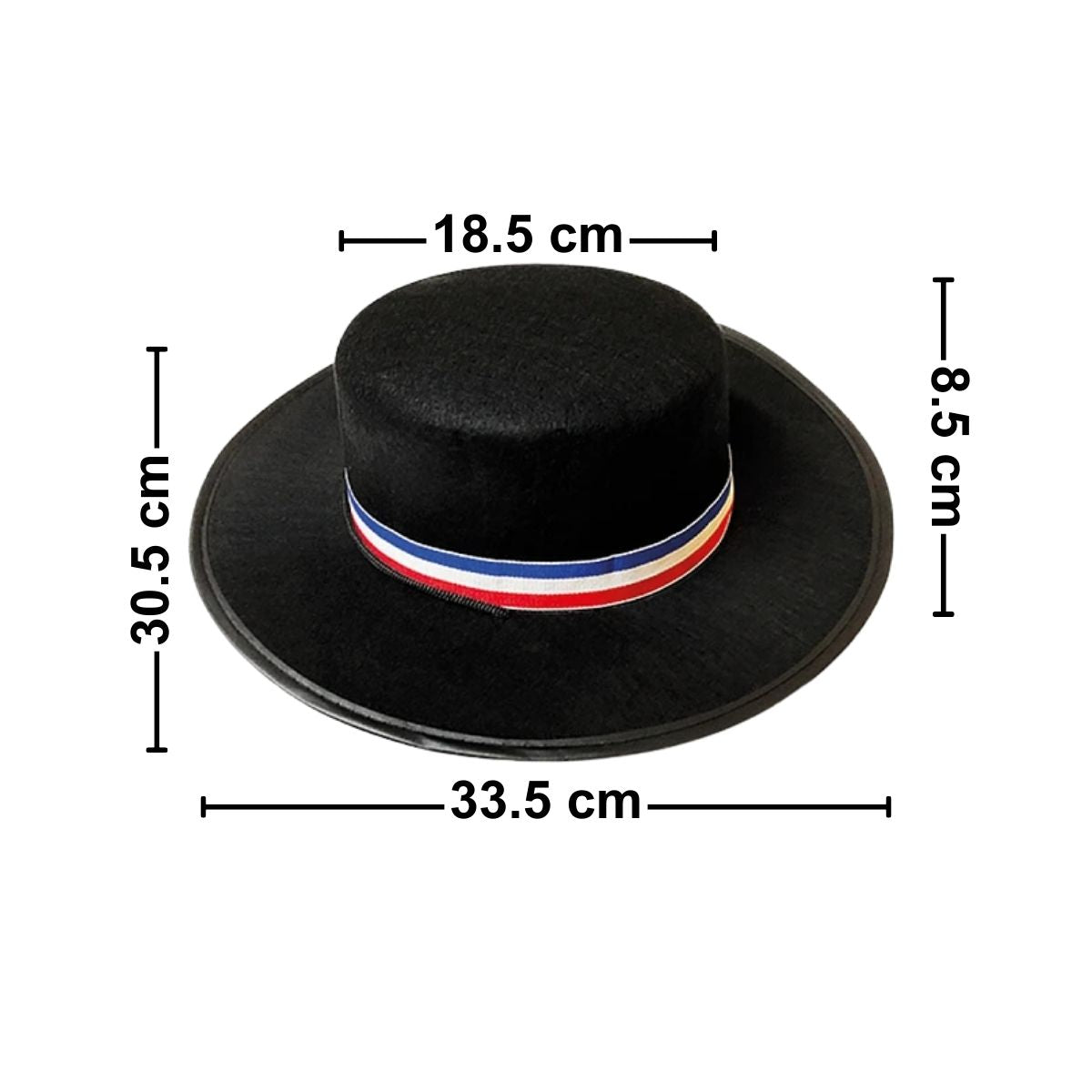 Sombrero Huaso Elegante Negro Niño Medidias - Louicid